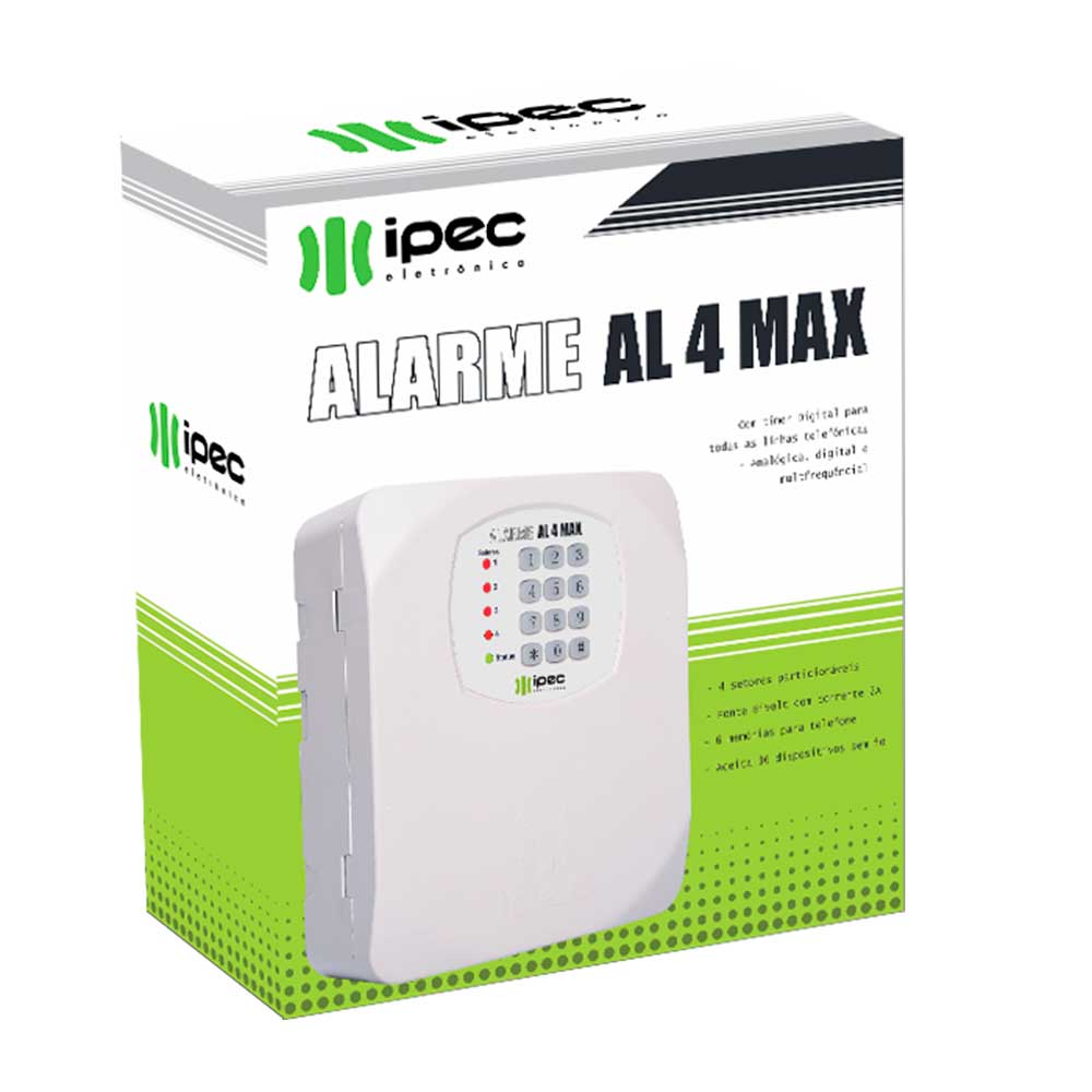 Central De Alarme 04 Zonas - AL 4 Max (Ipec)