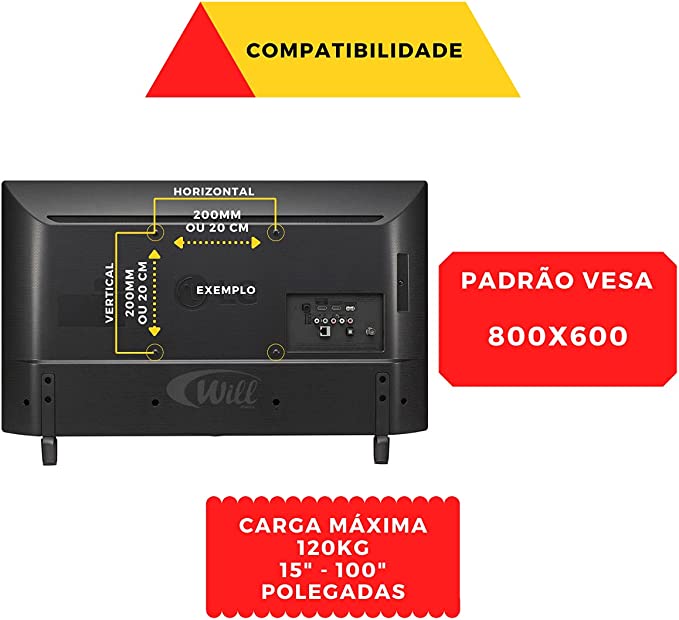 Suporte p/ TV Fixo 15 - 84 (Proeletronic)