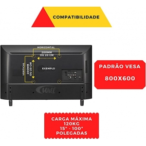 Suporte p/ TV Fixo 15 - 84 (Proeletronic)